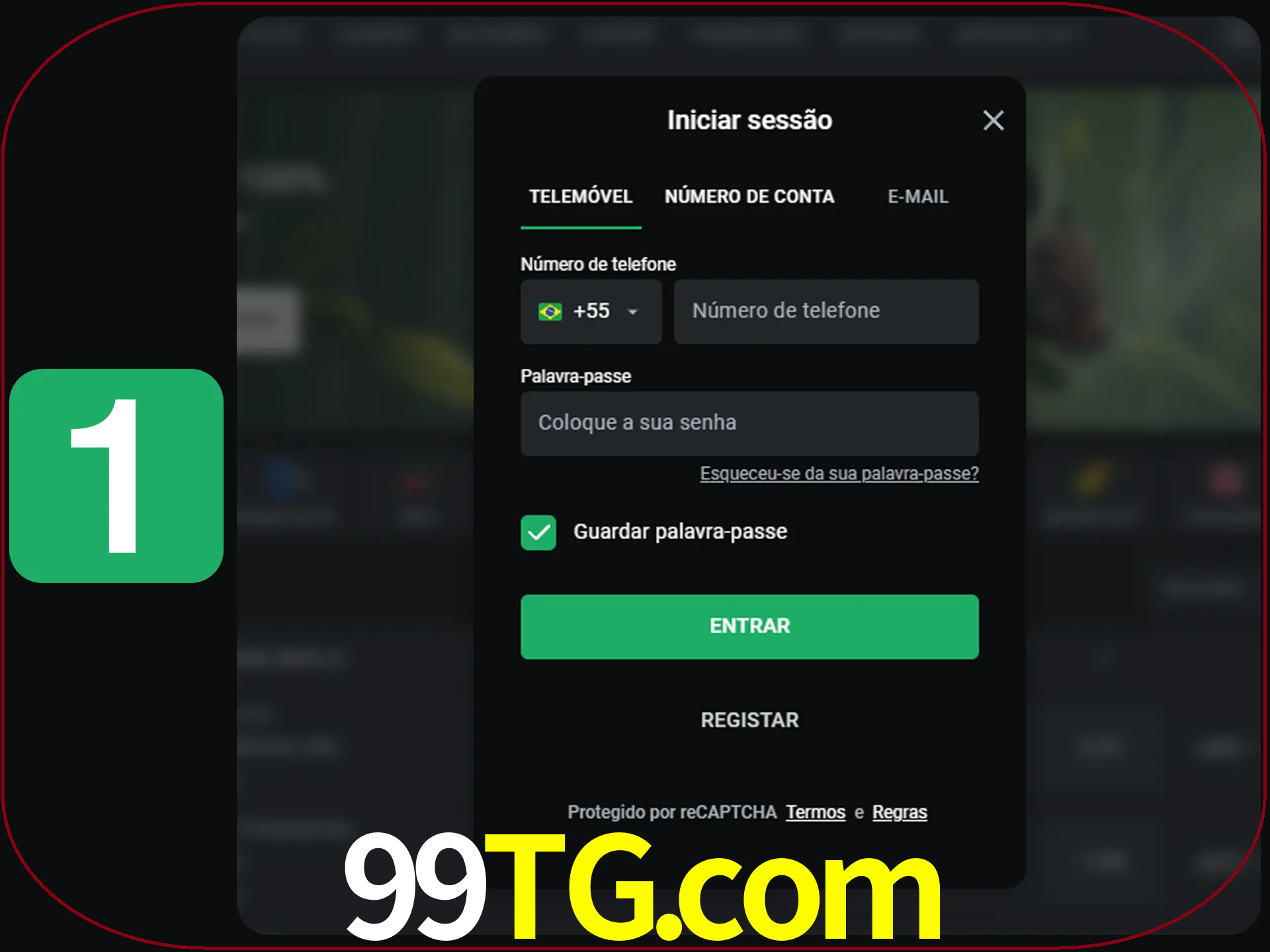 Clique no botão Entrar.